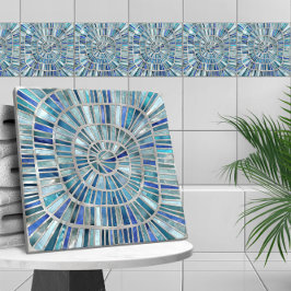 Spiral Mosaic Art - Aquamarine Kakelplatta