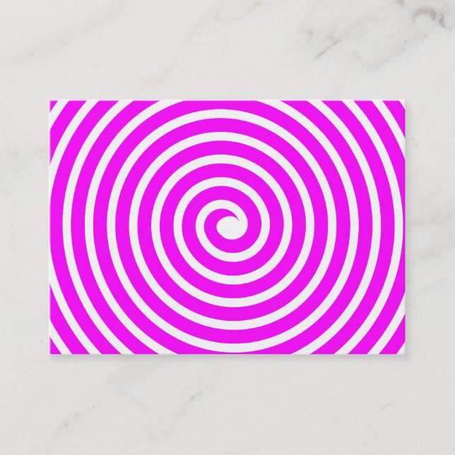 Spiral Motif - Magenta och vit Visitkort (Framsida)