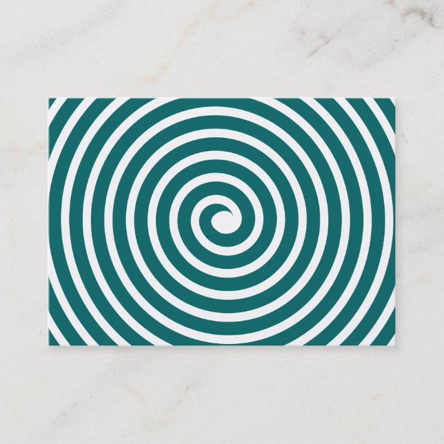 Spiral Motif - Moss Grönt och White Visitkort (Framsida)