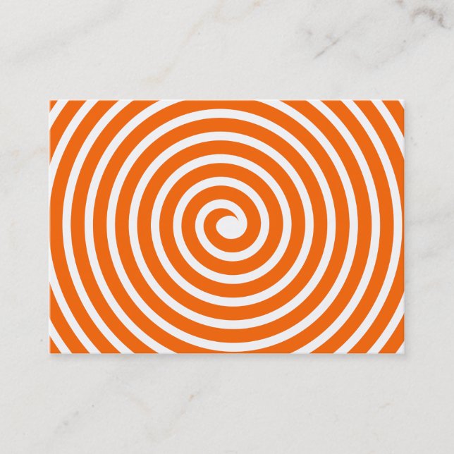 Spiral Motif - Orange och vit Visitkort (Framsida)
