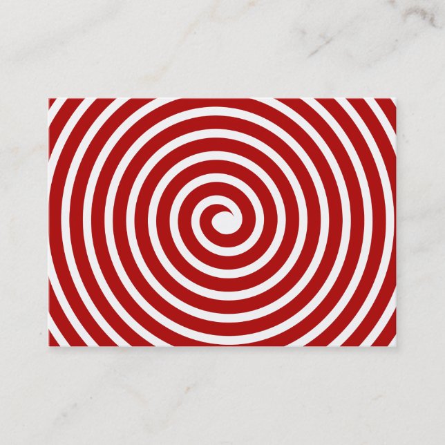 Spiral Motif - Ruby Red and White Visitkort (Framsida)