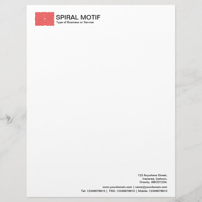 Spiral motiv - Röd Brevhuvud (Framsida)
