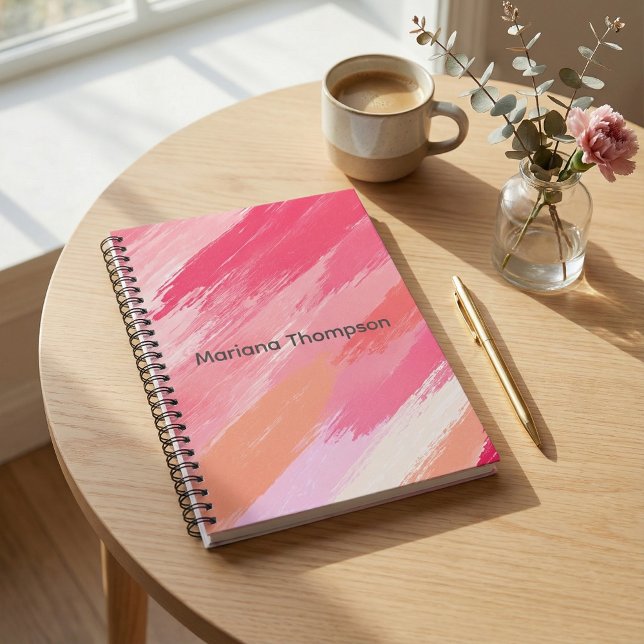  Spiral notebook  dIagonal stripe pastel color Anteckningsbok (Skapare uppladdad)