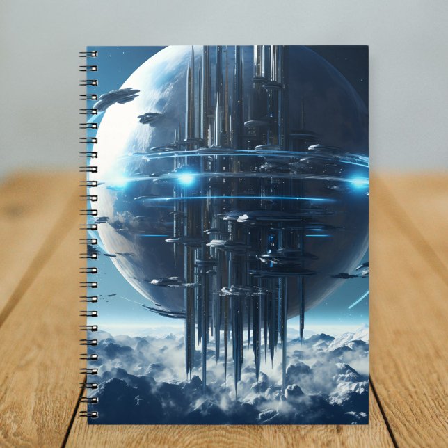Spiral notebook featuring a galaxy world design anteckningsbok (Skapare uppladdad)