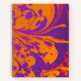 spiral notebook marble design 120 squared pages