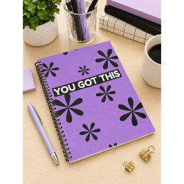 Spiral Notebook Purple & Black Quote Design Anteckningsbok
