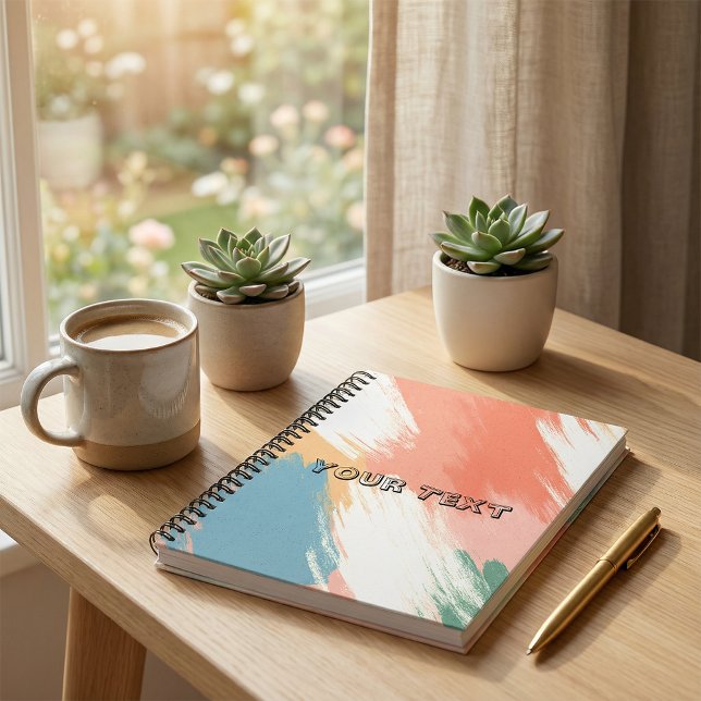 Spiral notebook retro stripe pastel colour anteckningsbok (Skapare uppladdad)