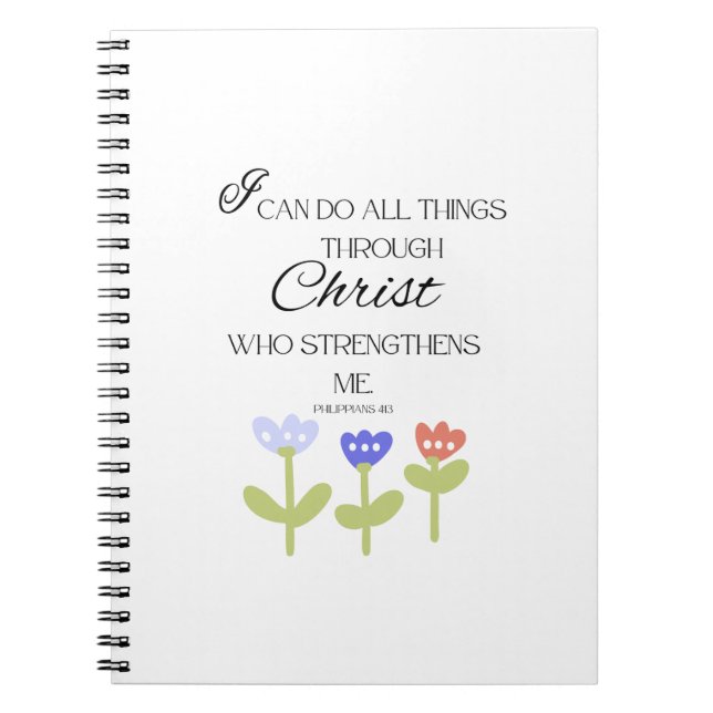 Spiral Notebook With Bible Verse Anteckningsbok (Framsidan)