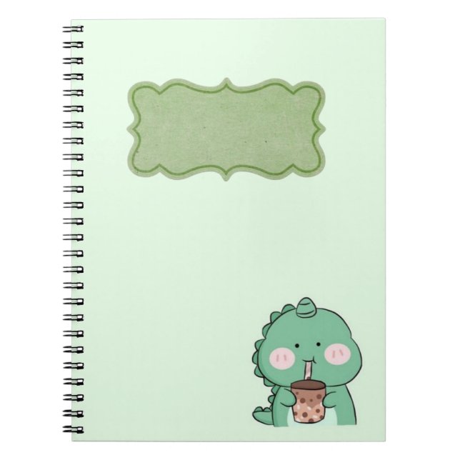 Spiral Notebook with dinosaur for kids Anteckningsbok (Framsidan)