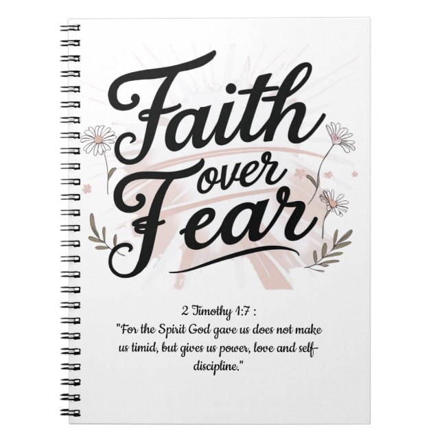 Spiral Notebook with Psalm 56:3-4 Bible Verse Anteckningsbok (Framsidan)