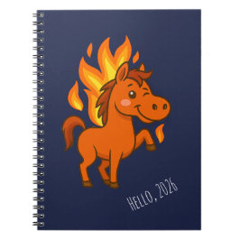 Spiral Notebooks with a red horse Anteckningsbok