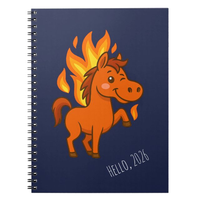 Spiral Notebooks with a red horse Anteckningsbok (Framsidan)