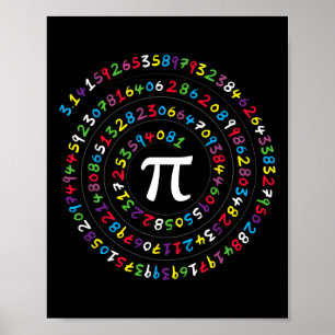 Spiral Numbers Pi Ratio Lärare och Student Pi Day Poster