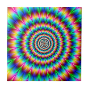 Spiral optisk illusion för regnbåge kakelplatta