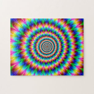 Spiral optisk illusion för regnbåge pussel