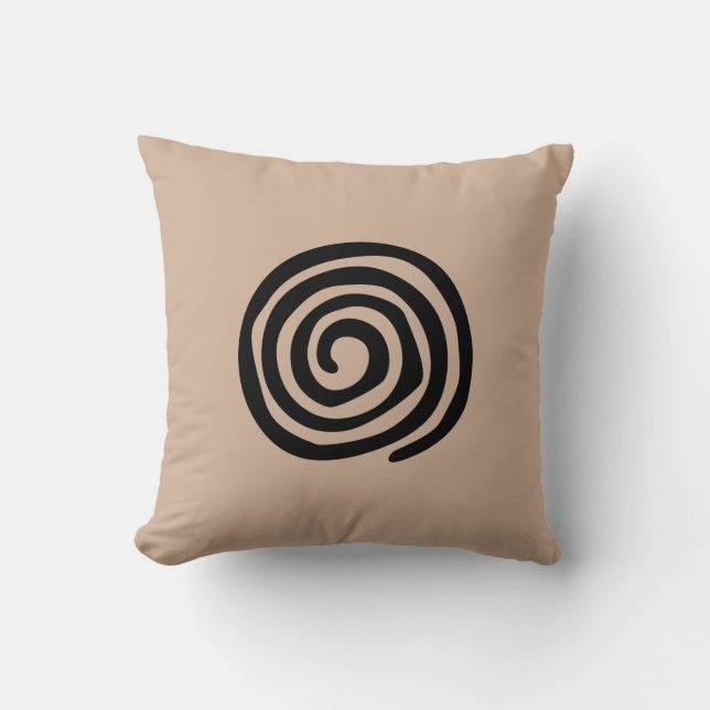 Spiral petroglyf Aztec primitive tribal art Kudde (Framsida)