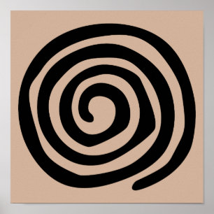 Spiral petroglyph stambal gammal folkart poster