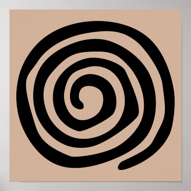 Spiral petroglyph stambal gammal folkart poster (Framsidan)