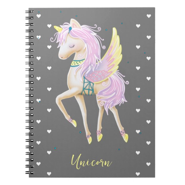 Spiral Photo Notebook har en söt Unicorn. Anteckningsbok (Framsidan)