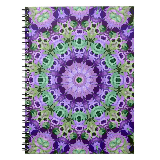 Spiral Photo Notebook Mandala runda mönster kaleid Anteckningsbok (Framsidan)