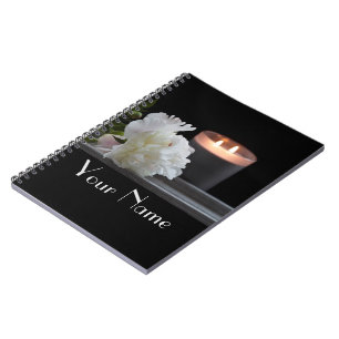 Spiral Photo Notebook Peony och ett ljus Anteckningsbok