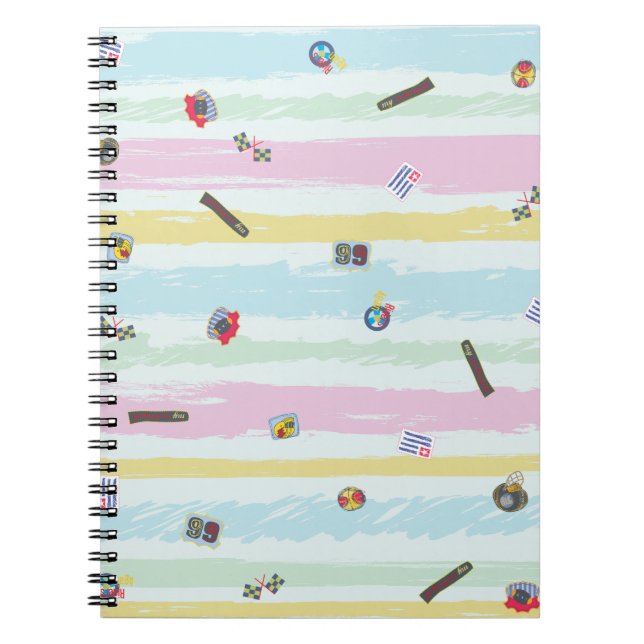 Spiral Photo Notebook – Sports & Stripes Pastel  Anteckningsbok (Framsidan)