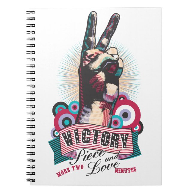 Spiral Photo Notebook – Victory Peace & Love Pop Anteckningsbok (Framsidan)