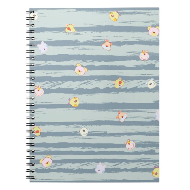 Spiral Photo Notebook – Whimsy Faces Anteckningsbok (Framsidan)