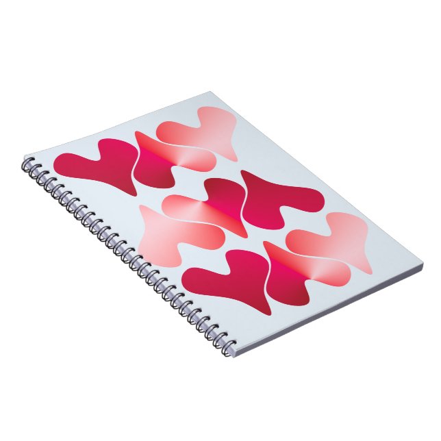 Spiral Photo Notebook with hearts and blue backgro Anteckningsbok (Högra Sidan)