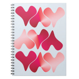 Spiral Photo Notebook with hearts and blue backgro Anteckningsbok