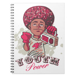 Spiral Photo Notebook – YOUTH Power Afro & Boombox Anteckningsbok