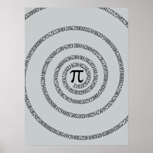 Spiral Pi-klicka på Anpassa för att ändra Grått Fä Poster (Framsidan)