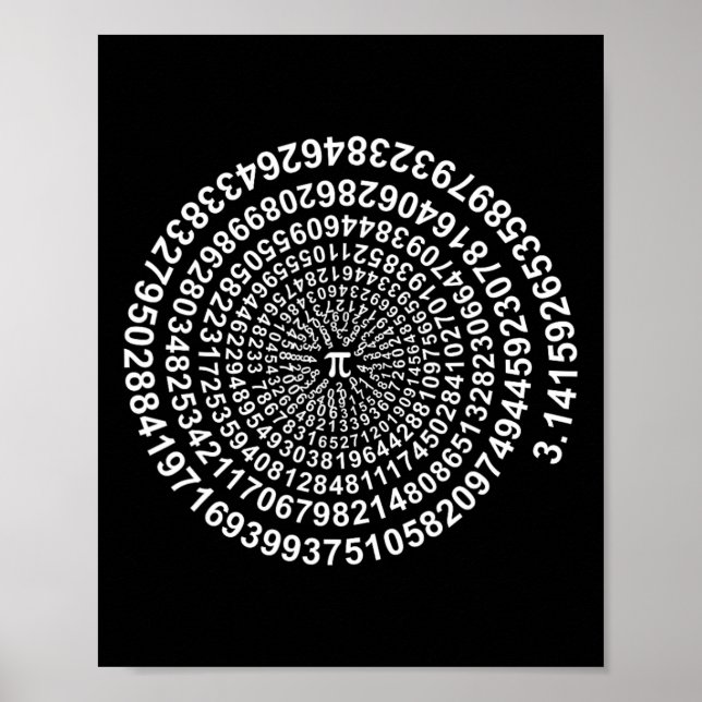 Spiral Pi Math Shirt Poster (Framsidan)