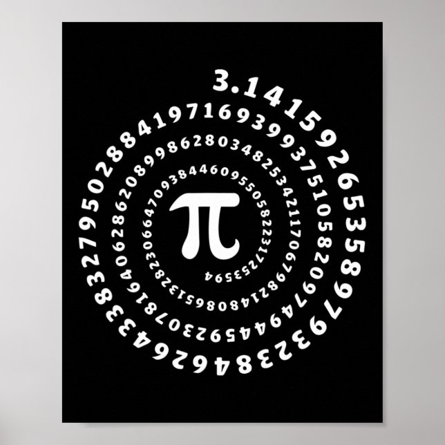 Spiral Pi Shirt Pi Day Math Älskare Poster (Framsidan)