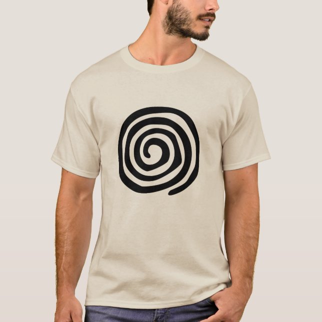 Spiral primitiv mexicansk stam- konst för Aztec Tee Shirt (Framsida)