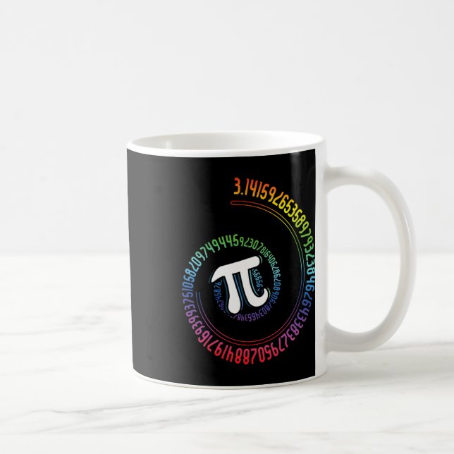 Spiral Rainbow Nerd Math Geek Mathematician Pi Day Kaffemugg (Höger)