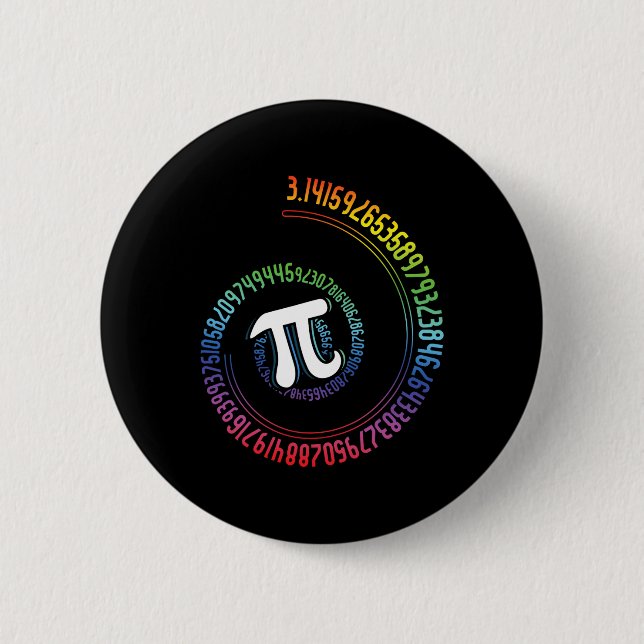 Spiral Rainbow Nerd Math Geek Mathematician Pi Day Knapp (Framsida)