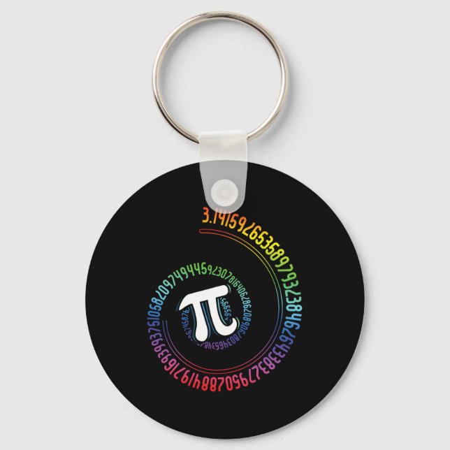 Spiral Rainbow Nerd Math Geek Mathematician Pi Day Nyckelring (Framsida)