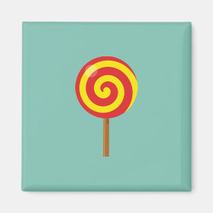 Spiral Red Gult Lollipop Magnet