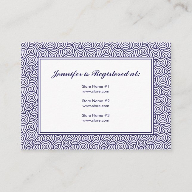 Spiral-registreringskort - 3,5 tum x 2,5 tum tilläggskort (Framsida)