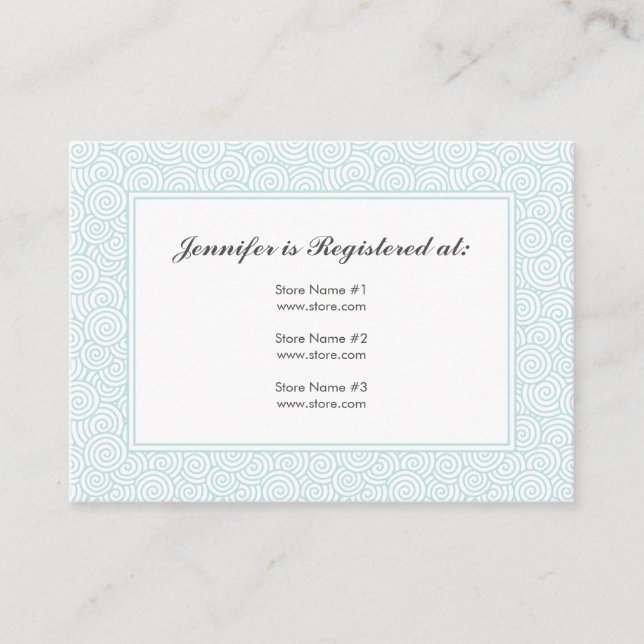 Spiral-registreringskort - 3,5 tum x 2,5 tum tilläggskort (Framsida)