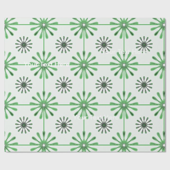 Spiral Retro Flowers väljer bakgrund Färg Presentpapper (Platt)