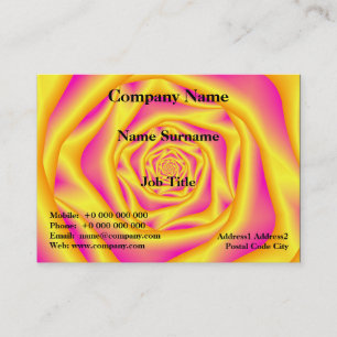 Spiral Ro i Gult och Rosa Visitkort
