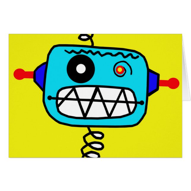 Spiral robot hälsningskort (Framsidan Horizontal)