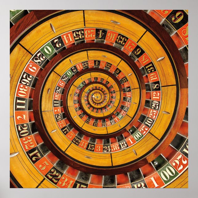 Spiral Roulette Wheel Droste Poster (Framsidan)