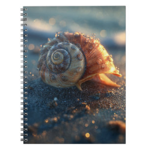 Spiral Seashell Golden Light Notebook Anteckningsbok