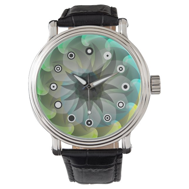 Spiral Shark (Binary Ansikte) av Kenneth Yoncich Armbandsur (Framsida)