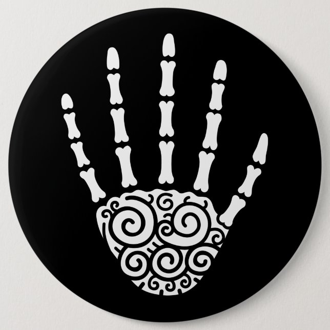 Spiral Skeleton Hand Knapp (Framsida)