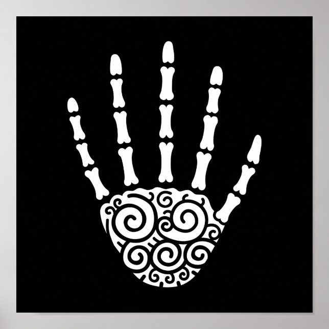 Spiral Skeleton Hand Poster (Framsidan)