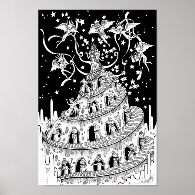 Spiral slott. Firande för drottningen. Poster (Framsidan)
